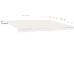 Sisäänkelattava markiisi LED/tuulisensori 300x250cm keltainen/valkoinen