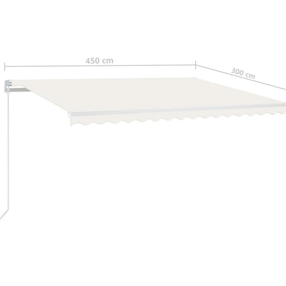 Sisäänkelattava markiisi LED/tuulisensori 300x250cm keltainen/valkoinen