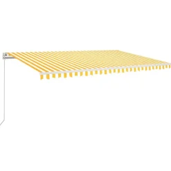 Sisäänkelattava markiisi LED/tuulisensori 300x250cm keltainen/valkoinen