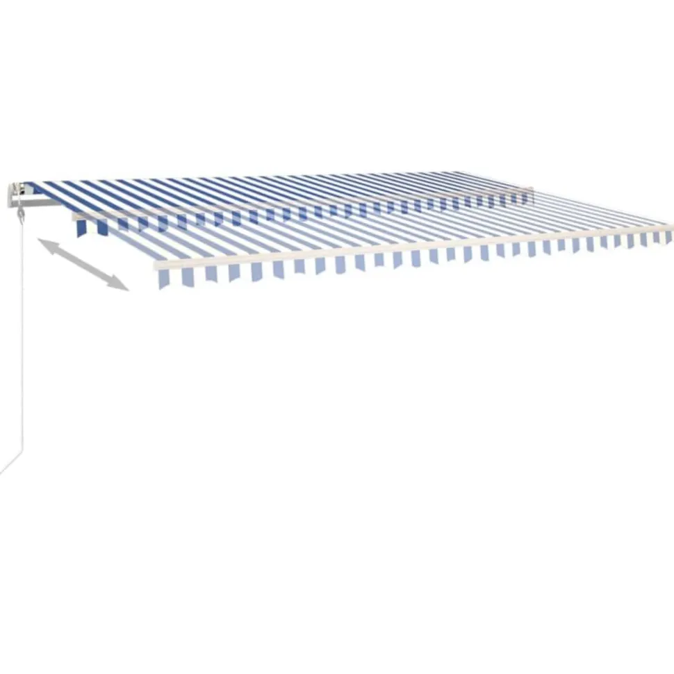 Sisäänkelattava markiisi LED/tuulisensori 300x250cm keltainen/valkoinen