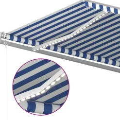 Sisäänkelattava markiisi LED/tuulisensori 300x250cm keltainen/valkoinen