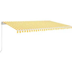 Sisäänkelattava markiisi LED/tuulisensori 300x250cm keltainen/valkoinen