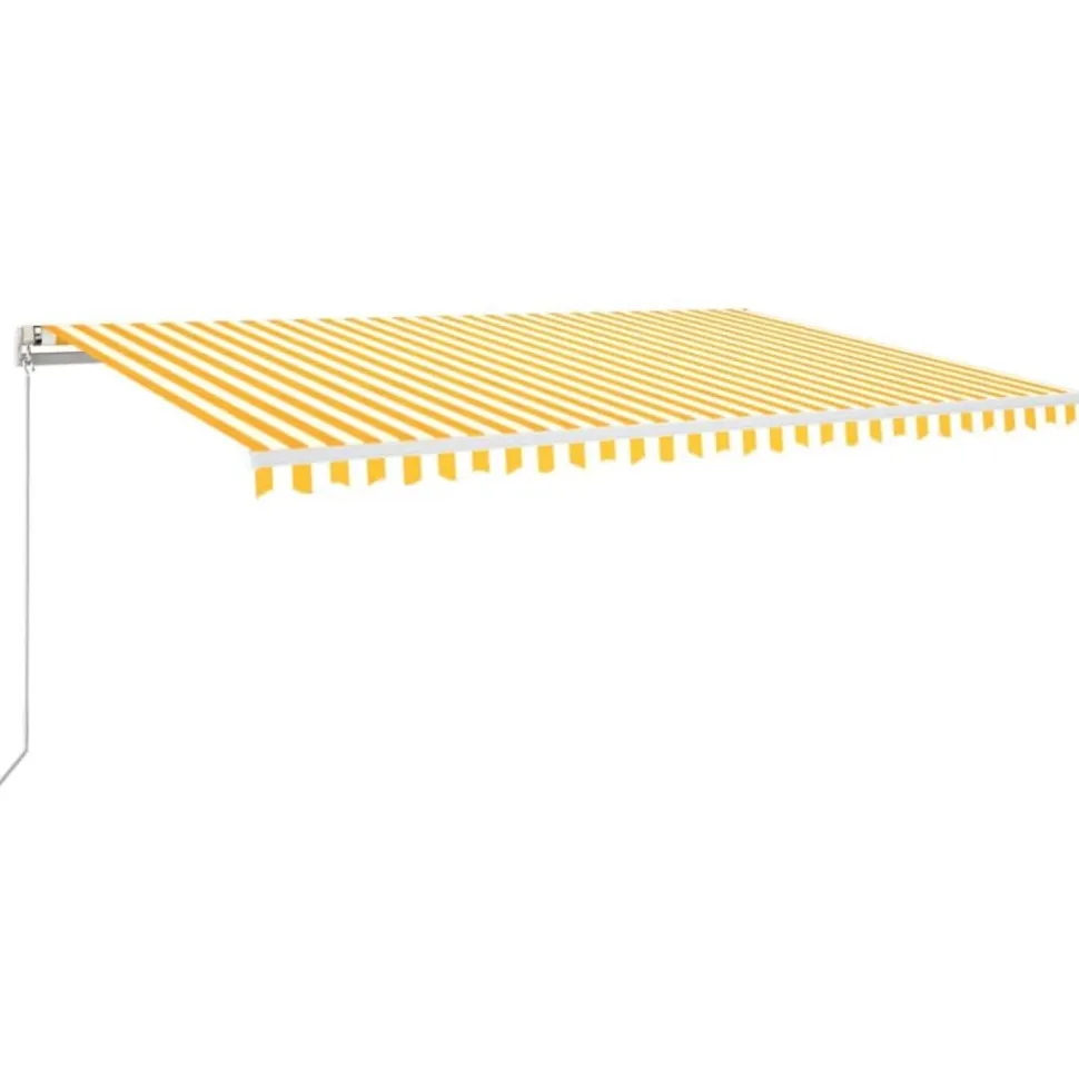 Sisäänkelattava markiisi LED/tuulisensori 300x250cm keltainen/valkoinen