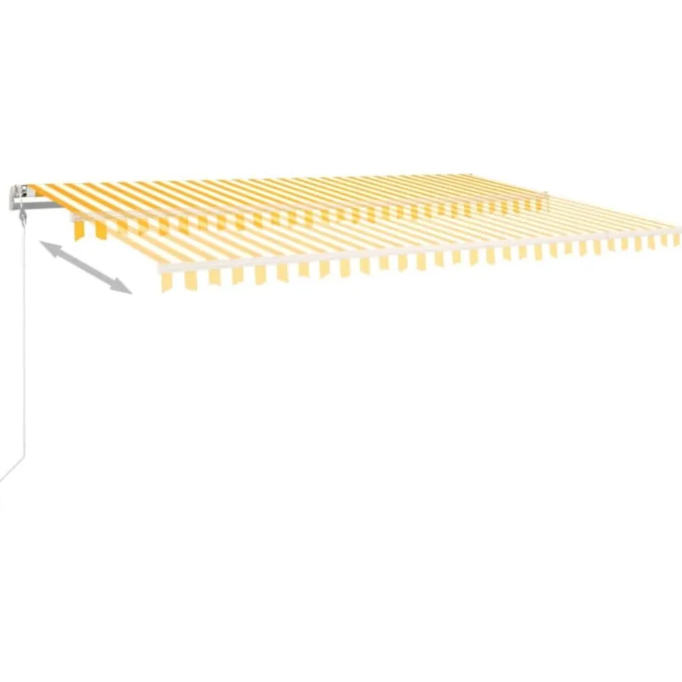 Sisäänkelattava markiisi LED/tuulisensori 300x250cm keltainen/valkoinen