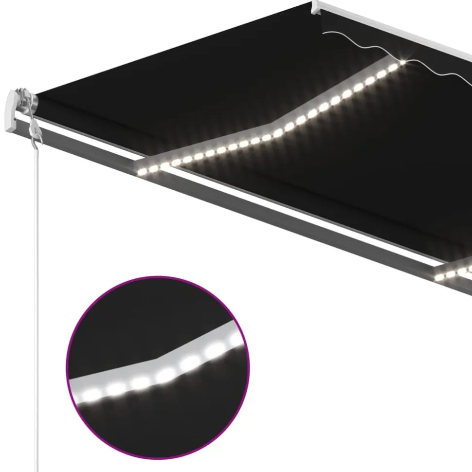 Sisäänkelattava markiisi LED/tuulisensori 300x250cm keltainen/valkoinen