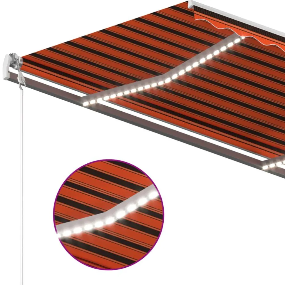 Sisäänkelattava markiisi LED/tuulisensori 300x250cm keltainen/valkoinen