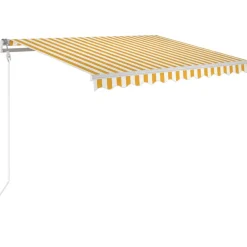 Sisäänkelattava markiisi LED/tuulisensori 300x250cm keltainen/valkoinen