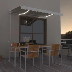 Sisäänkelattava markiisi LED/tuulisensori 300x250cm keltainen/valkoinen