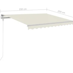 Sisäänkelattava markiisi LED/tuulisensori 300x250cm keltainen/valkoinen