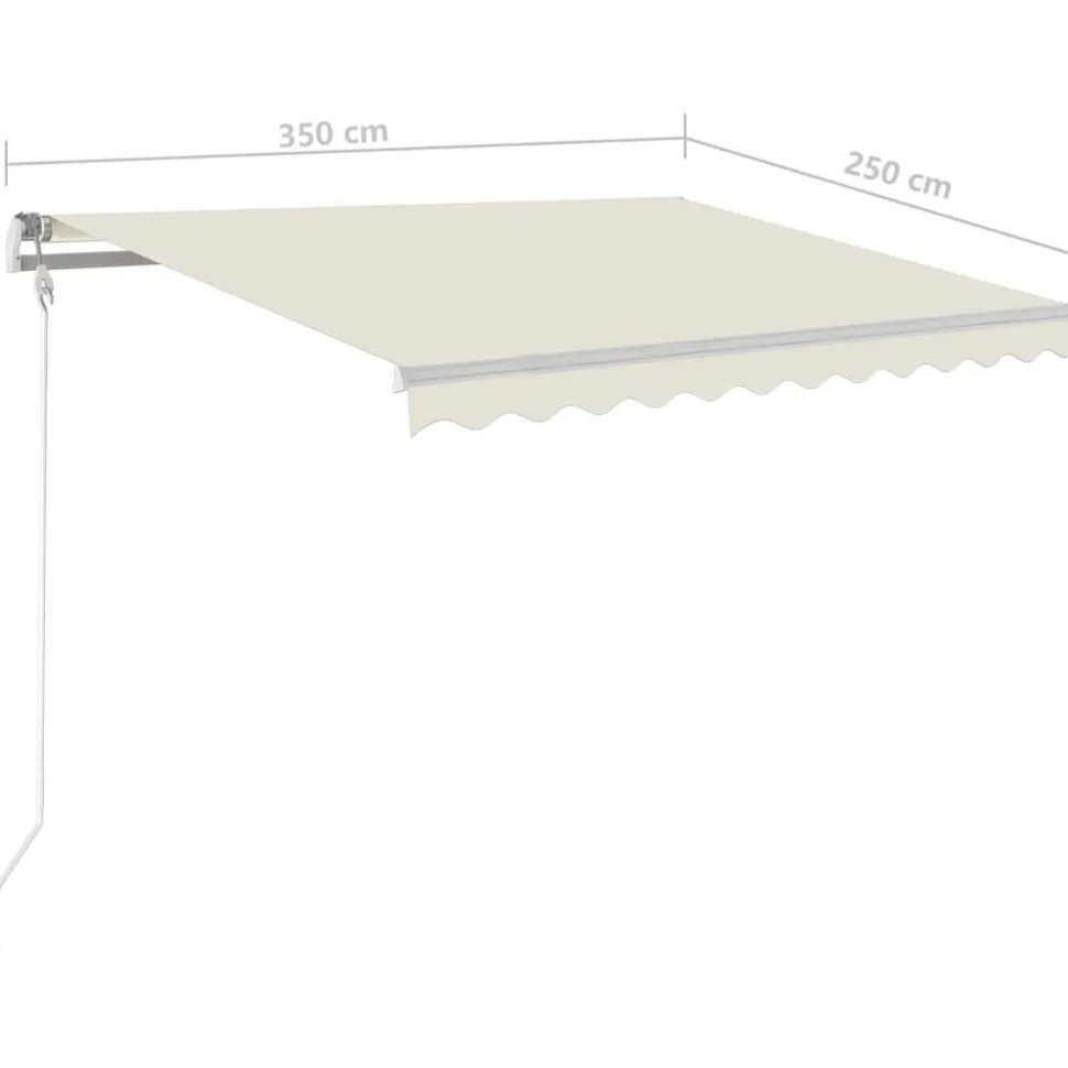 Sisäänkelattava markiisi LED/tuulisensori 300x250cm keltainen/valkoinen