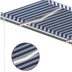 Sisäänkelattava markiisi LED/tuulisensori 300x250cm keltainen/valkoinen