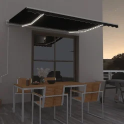 Sisäänkelattava markiisi LED/tuulisensori 300x250cm keltainen/valkoinen