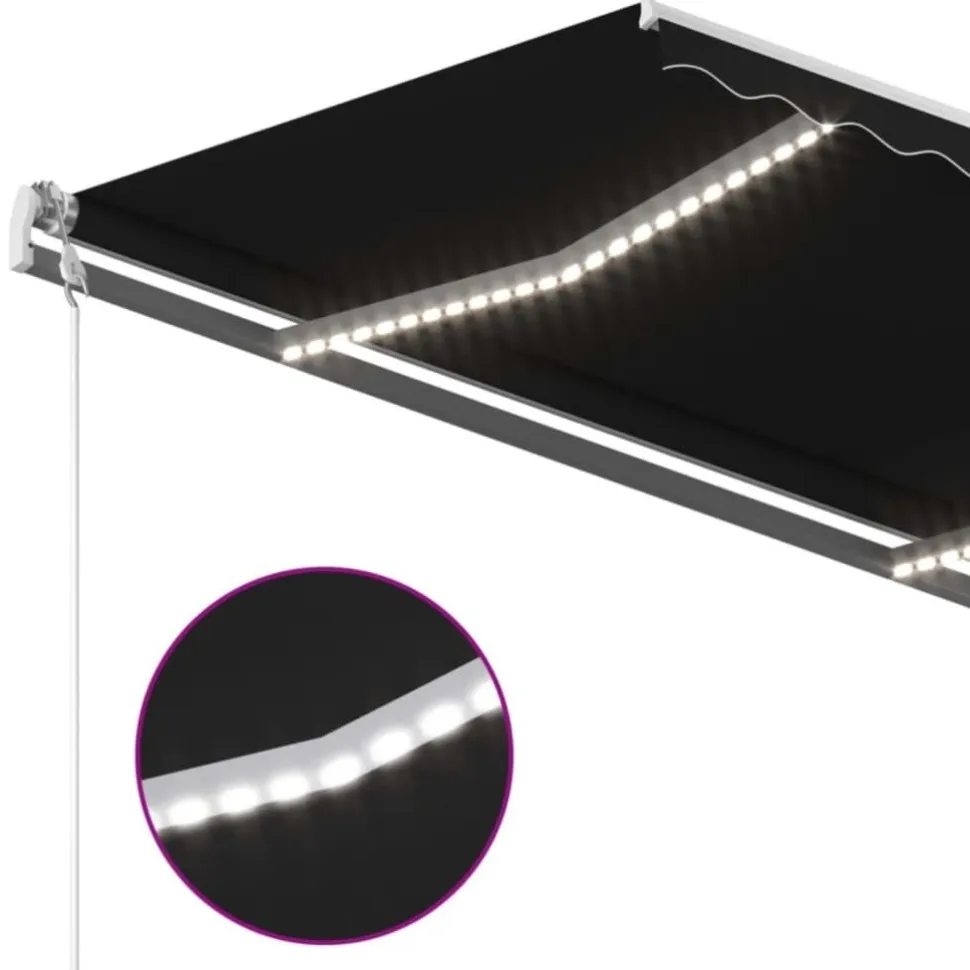 Sisäänkelattava markiisi LED/tuulisensori 300x250cm keltainen/valkoinen