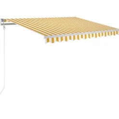 Sisäänkelattava markiisi LED/tuulisensori 300x250cm keltainen/valkoinen
