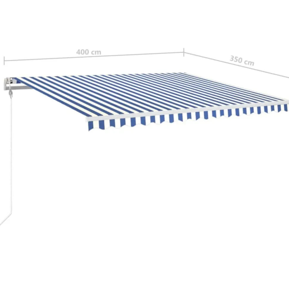Sisäänkelattava markiisi LED/tuulisensori 300x250cm keltainen/valkoinen
