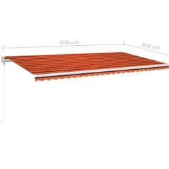 Sisäänkelattava markiisi LED/tuulisensori 300x250cm keltainen/valkoinen