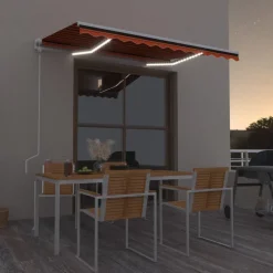 Sisäänkelattava markiisi LED/tuulisensori 300x250cm keltainen/valkoinen