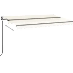Sisäänkelattava markiisi 2 LED/tuulisensori 300x250 cm sininen/valkoinen