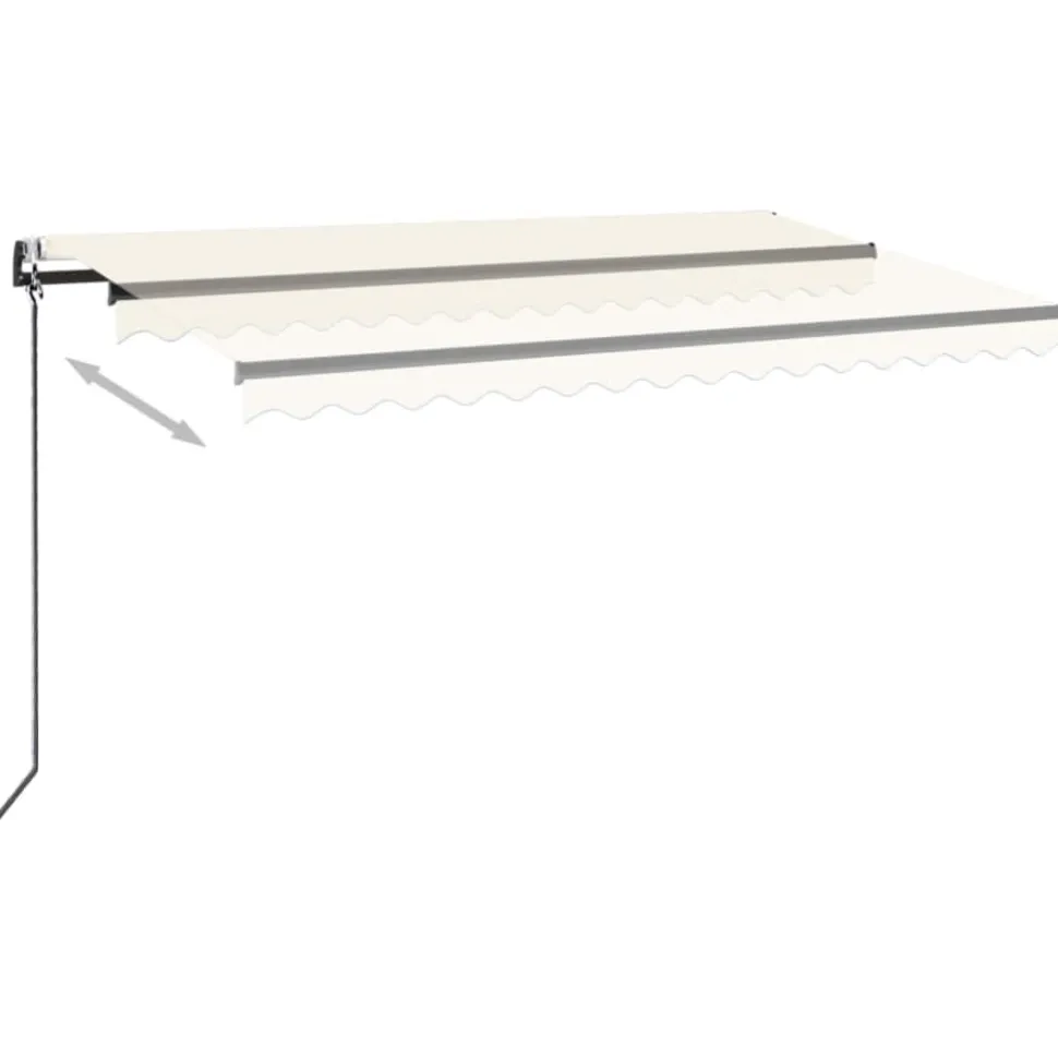 Sisäänkelattava markiisi 2 LED/tuulisensori 300x250 cm sininen/valkoinen