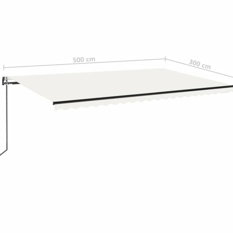 Sisäänkelattava markiisi 2 LED/tuulisensori 300x250 cm sininen/valkoinen