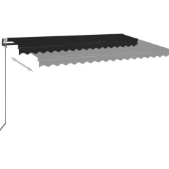 Sisäänkelattava markiisi 2 LED/tuulisensori 300x250 cm sininen/valkoinen