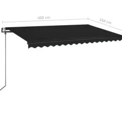 Sisäänkelattava markiisi 2 LED/tuulisensori 300x250 cm sininen/valkoinen