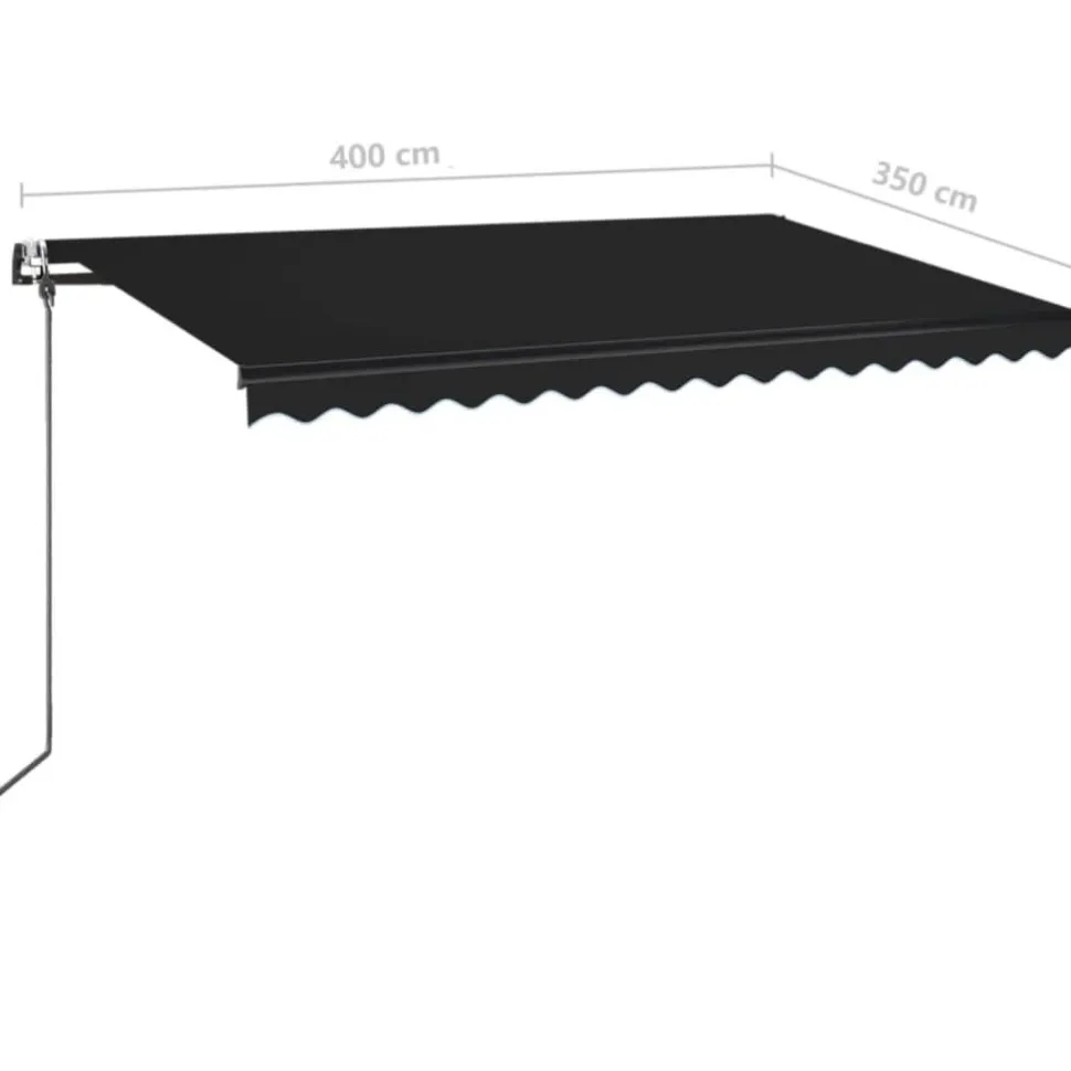 Sisäänkelattava markiisi 2 LED/tuulisensori 300x250 cm sininen/valkoinen