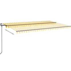 Sisäänkelattava markiisi 2 LED/tuulisensori 300x250 cm sininen/valkoinen