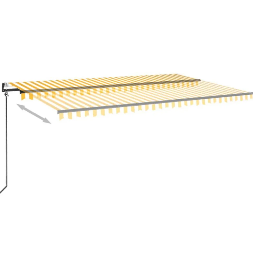 Sisäänkelattava markiisi 2 LED/tuulisensori 300x250 cm sininen/valkoinen