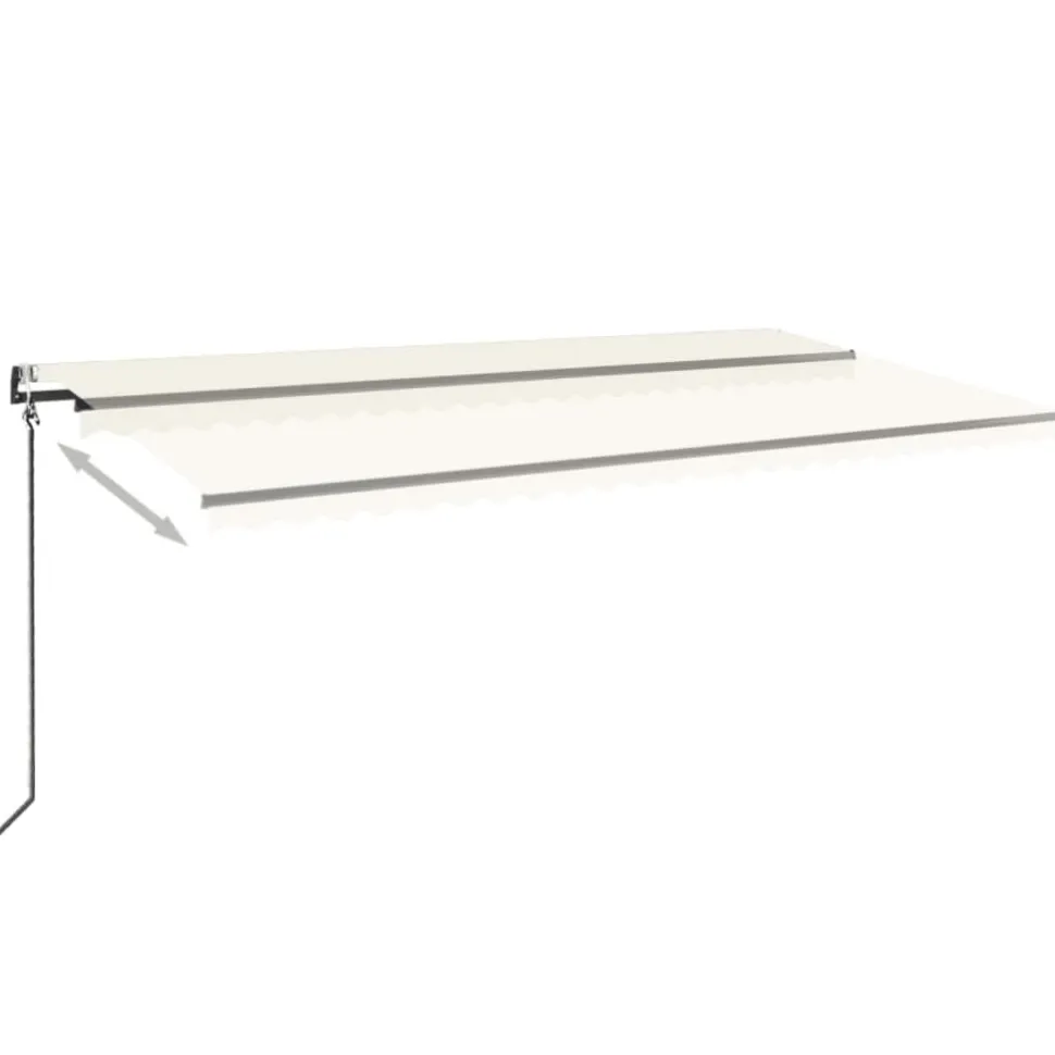 Sisäänkelattava markiisi 2 LED/tuulisensori 300x250 cm sininen/valkoinen