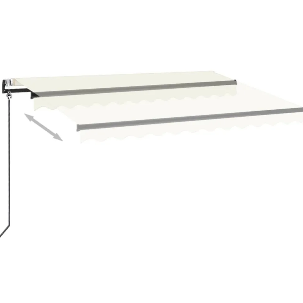 Sisäänkelattava markiisi 2 LED/tuulisensori 300x250 cm sininen/valkoinen