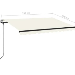 Sisäänkelattava markiisi 2 LED/tuulisensori 300x250 cm sininen/valkoinen