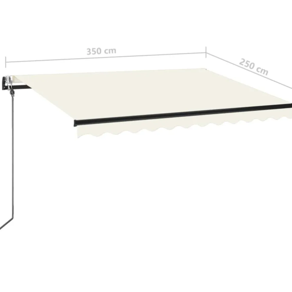 Sisäänkelattava markiisi 2 LED/tuulisensori 300x250 cm sininen/valkoinen