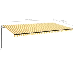 Sisäänkelattava markiisi 2 LED/tuulisensori 300x250 cm sininen/valkoinen