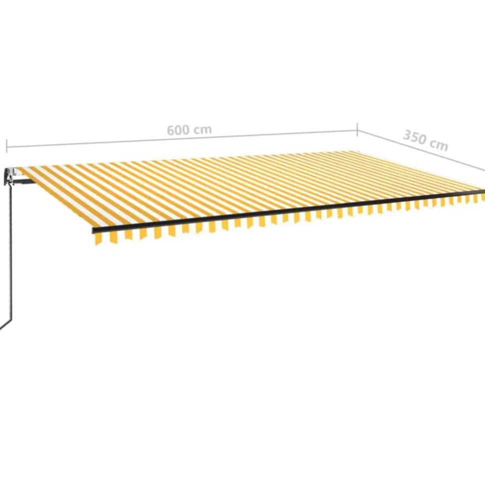 Sisäänkelattava markiisi 2 LED/tuulisensori 300x250 cm sininen/valkoinen