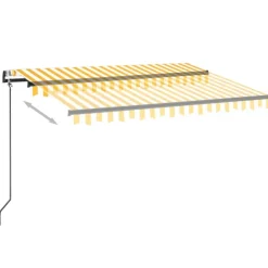Sisäänkelattava markiisi 2 LED/tuulisensori 300x250 cm sininen/valkoinen