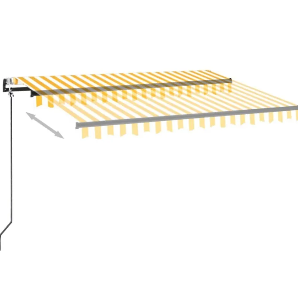 Sisäänkelattava markiisi 2 LED/tuulisensori 300x250 cm sininen/valkoinen