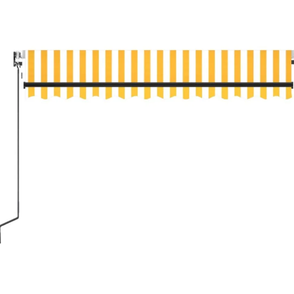 Sisäänkelattava markiisi 2 LED/tuulisensori 300x250 cm sininen/valkoinen