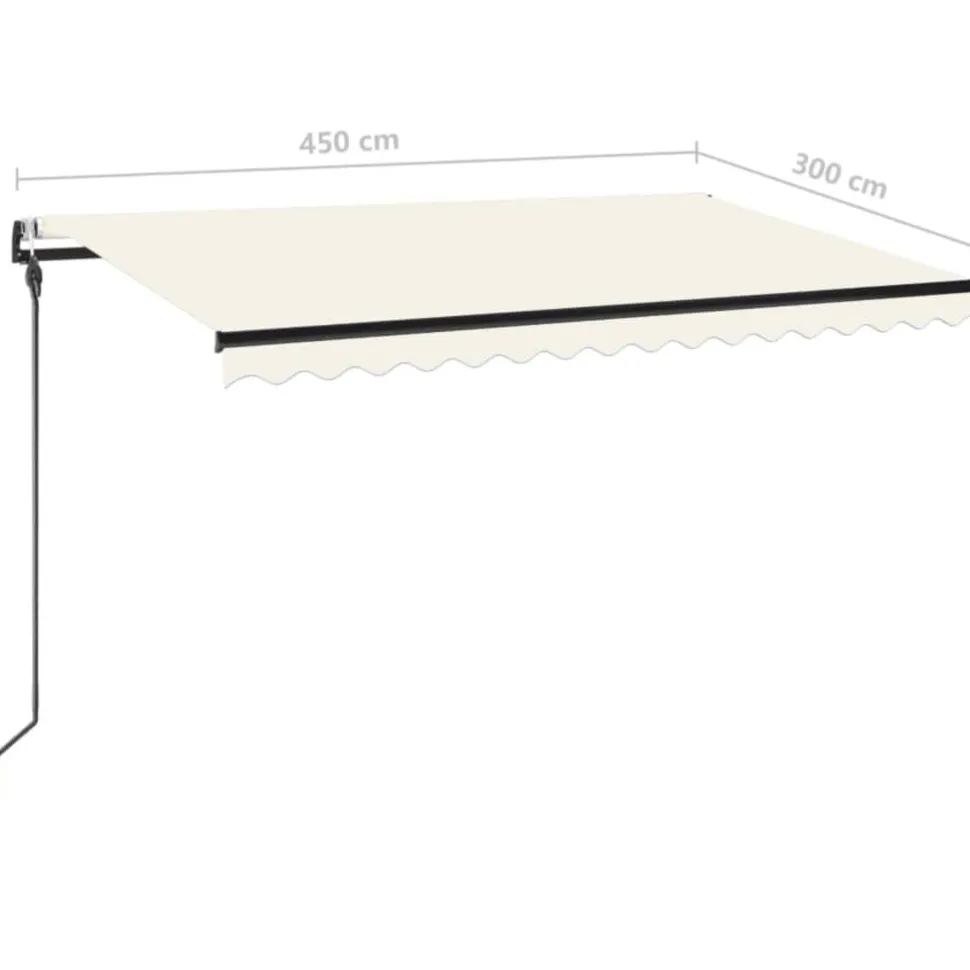 Sisäänkelattava markiisi 2 LED/tuulisensori 300x250 cm sininen/valkoinen