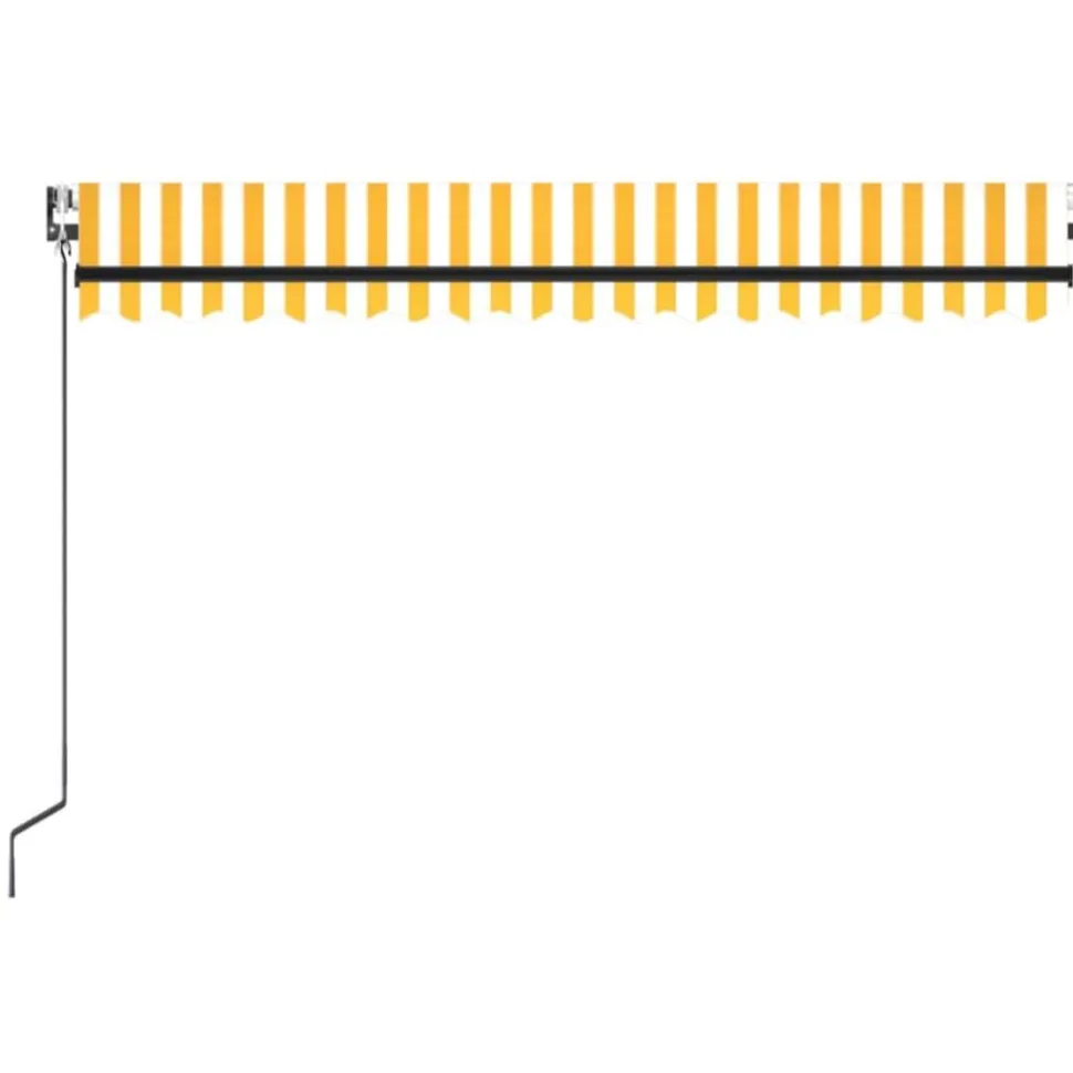Sisäänkelattava markiisi 2 LED/tuulisensori 300x250 cm sininen/valkoinen