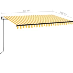 Sisäänkelattava markiisi 2 LED/tuulisensori 300x250 cm sininen/valkoinen