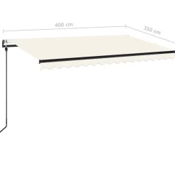 Sisäänkelattava markiisi 2 LED/tuulisensori 300x250 cm sininen/valkoinen