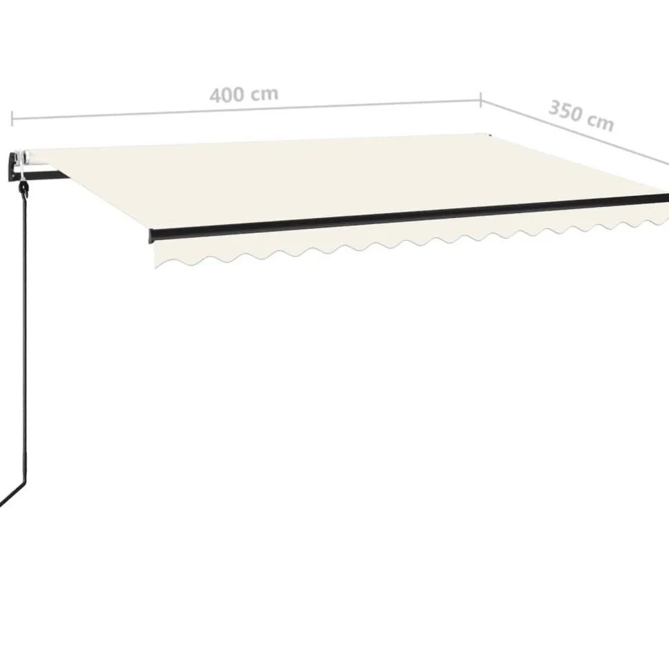 Sisäänkelattava markiisi 2 LED/tuulisensori 300x250 cm sininen/valkoinen