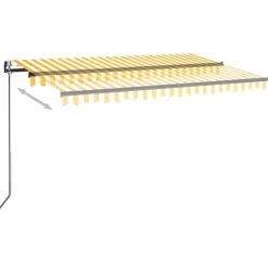 Sisäänkelattava markiisi 2 LED/tuulisensori 300x250 cm sininen/valkoinen