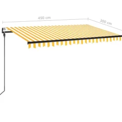 Sisäänkelattava markiisi 2 LED/tuulisensori 300x250 cm sininen/valkoinen