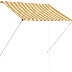 Sisäänkelattava markiisi 150x150 cm keltainen ja valkoinen