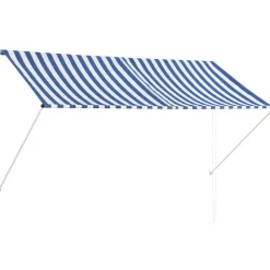 Sisäänkelattava markiisi 250x150 cm sininen ja valkoinen
