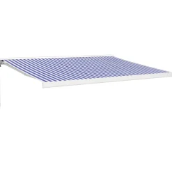 Sisäänkelattava markiisi 4x3 m, sininen/valkoinen kangas/alumiini