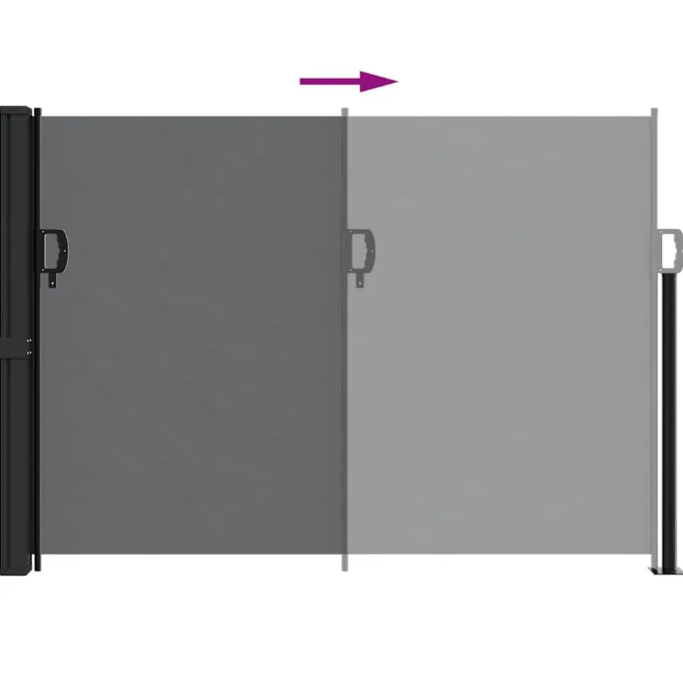 Sisäänvedettävä sivumarkiisi, eri kokoja ja värejä (33851)