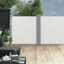Sisäänvedettävä sivumarkiisi 120x600 cm kerma
